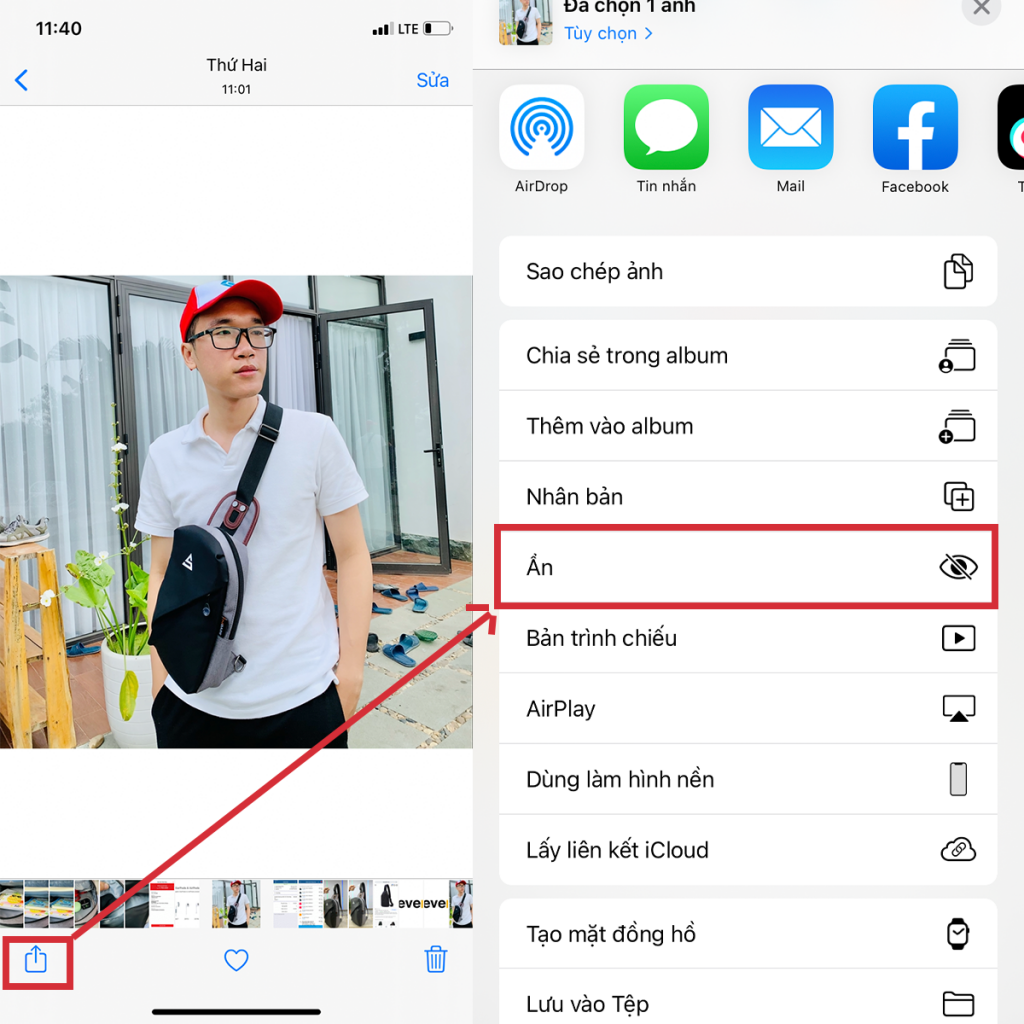 cách giấu ảnh trên iPhone