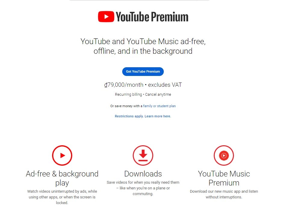 youtube premium chỉ 79k 