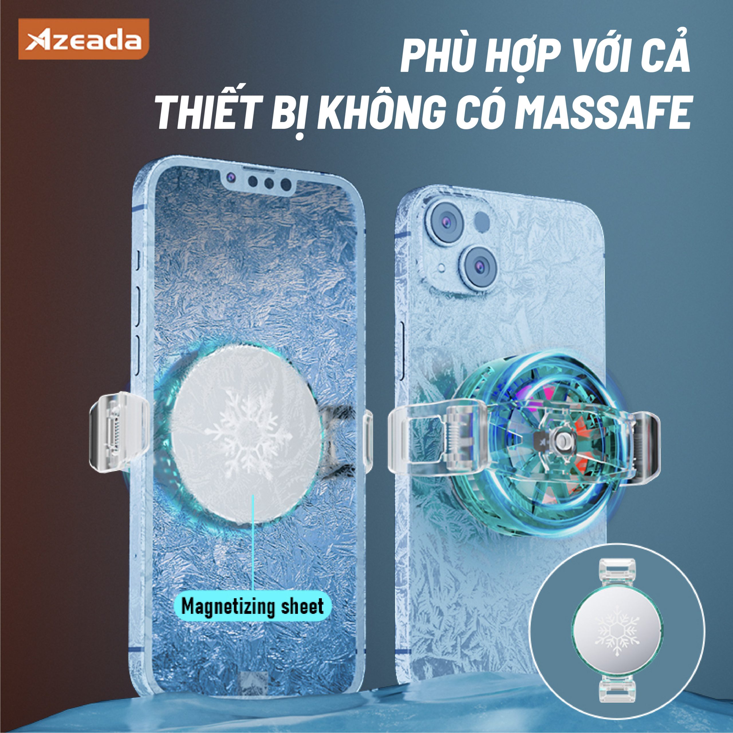 Sò tản nhiệt điện thoại Azeada AZ-X01 trong suốt 